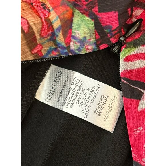 Dolls Kill Current Mood Pink Graffiti Bustier Top Size Small Asymmetrical Grunge - Picture 6 of 7